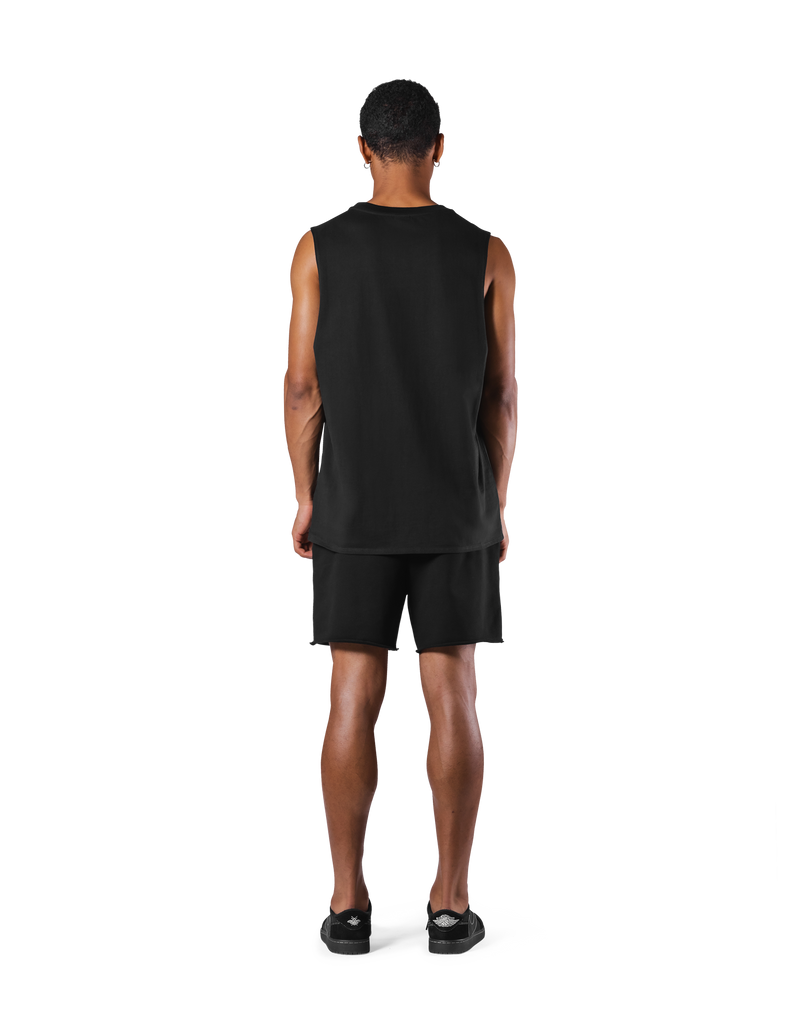 Quilt Patch Loose Fit Tanktop - Black