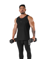 Back Mesh Stretch Standard Tanktop - Black