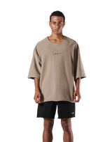 Knit Like Loose Sweat T-Shirt - Beige