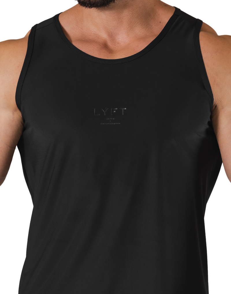 Back Mesh Stretch Standard Tanktop - Black