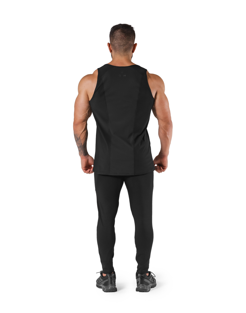 Back Mesh Stretch Standard Tanktop - Black