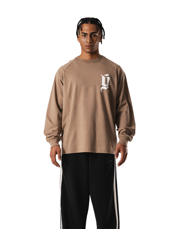 Old Ý Raglan Long Sleeve T-Shirt - Beige