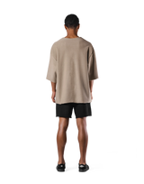 Knit Like Loose Sweat T-Shirt - Beige