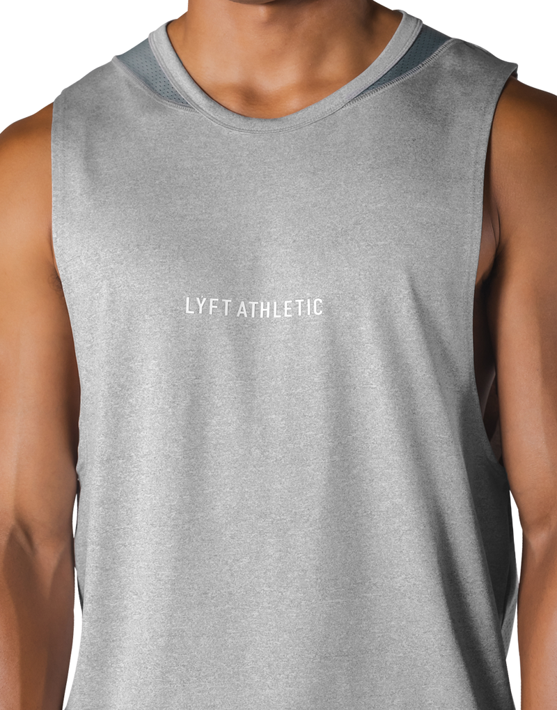 Multi Pattern Back Mesh Loose Tanktop - Grey – LÝFT