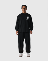 Old Ý Raglan Long Sleeve T-Shirt - Black