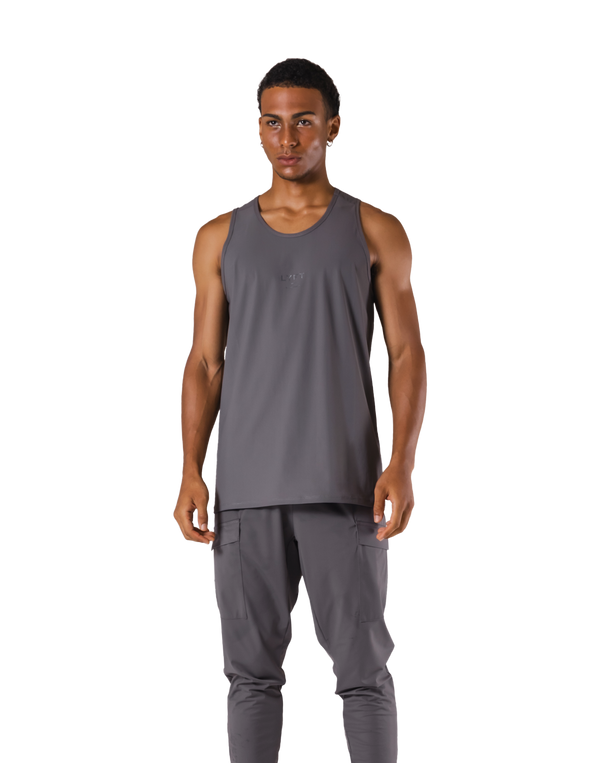 Back Mesh Stretch Standard Tanktop - D.Grey