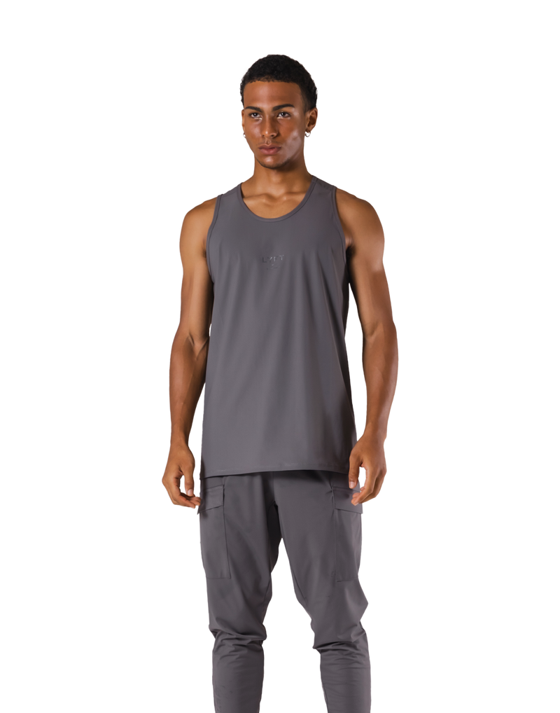 Back Mesh Stretch Standard Tanktop - D.Grey