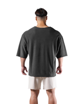 Knit Like Loose Sweat T-Shirt - D.Grey