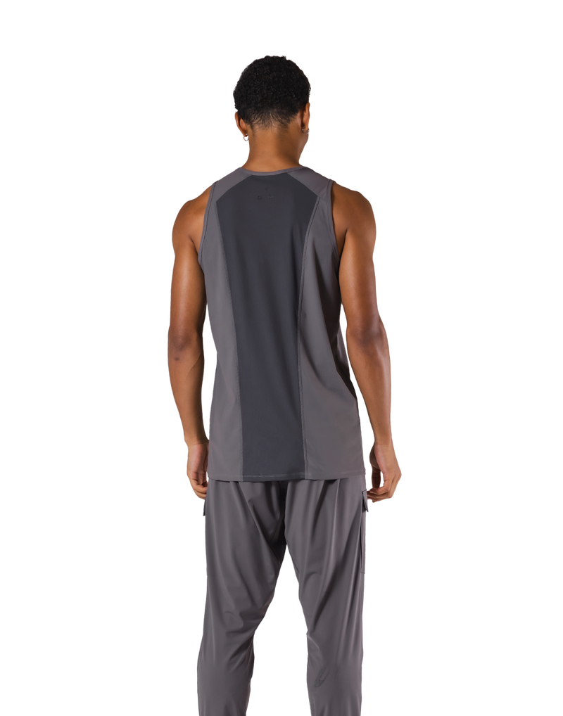 Back Mesh Stretch Standard Tanktop - D.Grey