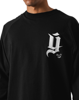 Old Ý Raglan Long Sleeve T-Shirt - Black