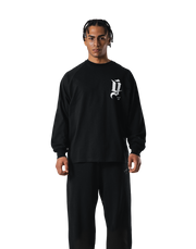 Old Ý Raglan Long Sleeve T-Shirt - Black