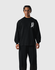 Old Ý Raglan Long Sleeve T-Shirt - Black