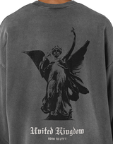 Statue Graphic Vintage Crewneck Sweat - D.Grey