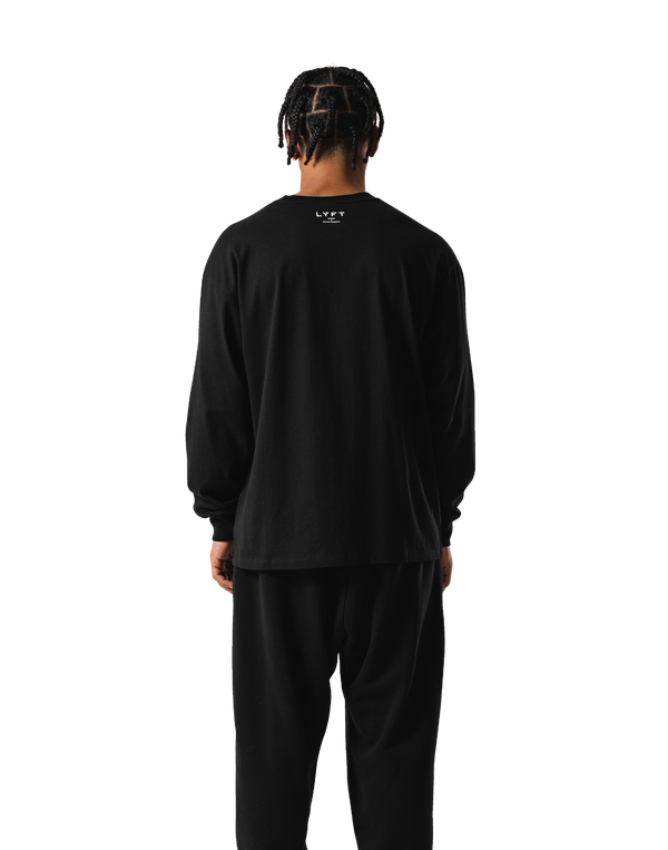 Old Ý Raglan Long Sleeve T-Shirt - Black