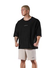 Knit Like Loose Sweat T-Shirt - Black