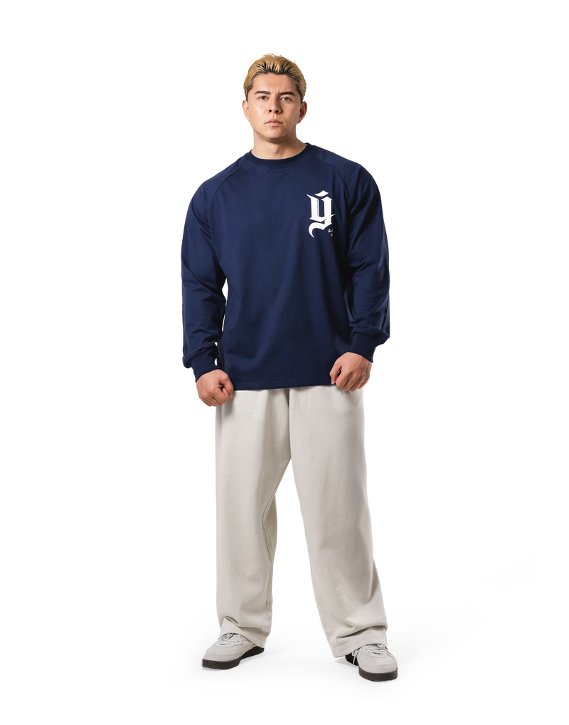 Old Ý Raglan Long Sleeve T-Shirt - Navy