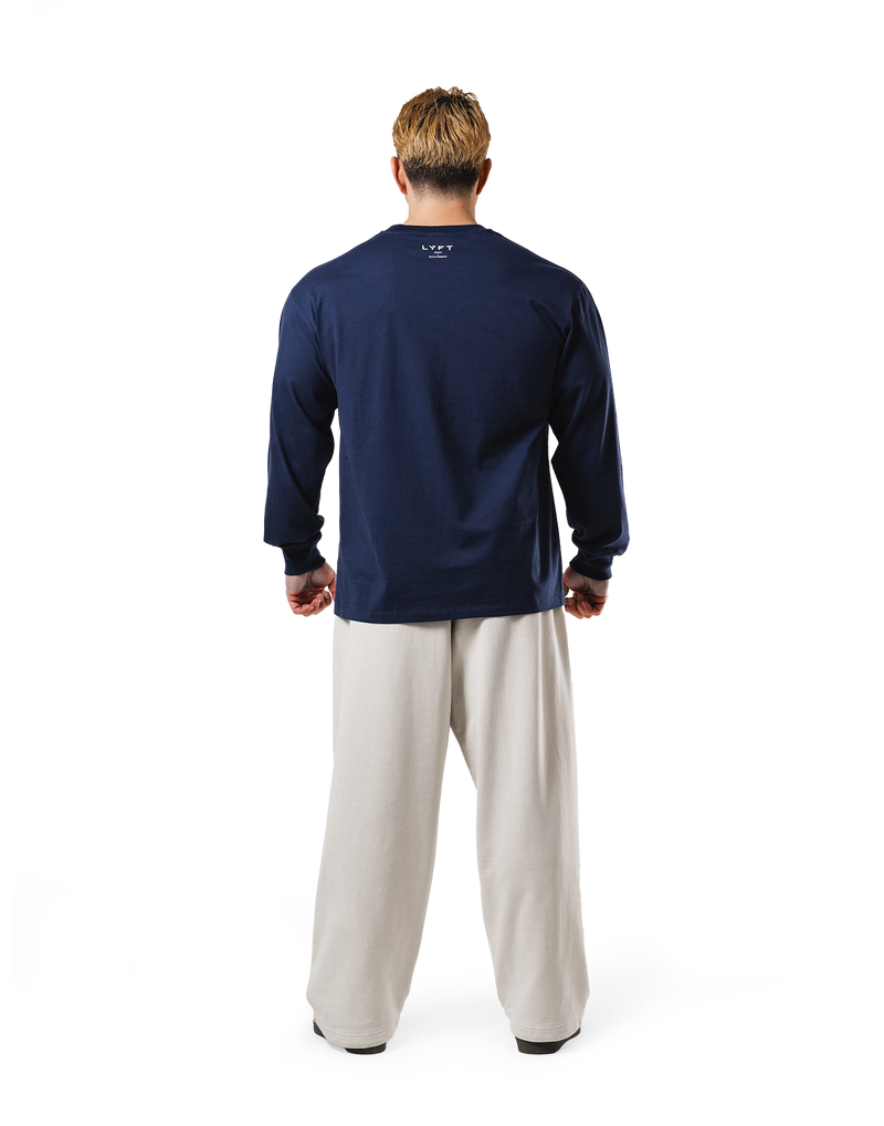 Old Ý Raglan Long Sleeve T-Shirt - Navy