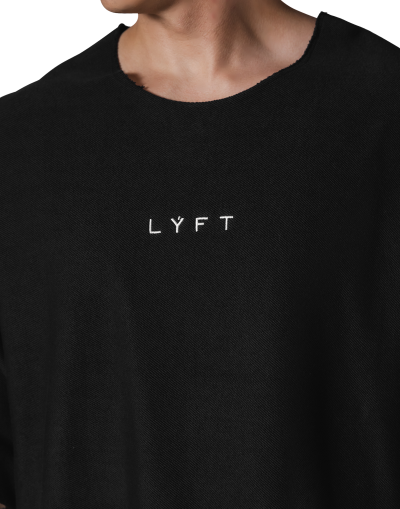 Knit Like Loose Sweat T-Shirt - Black