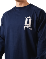 Old Ý Raglan Long Sleeve T-Shirt - Navy