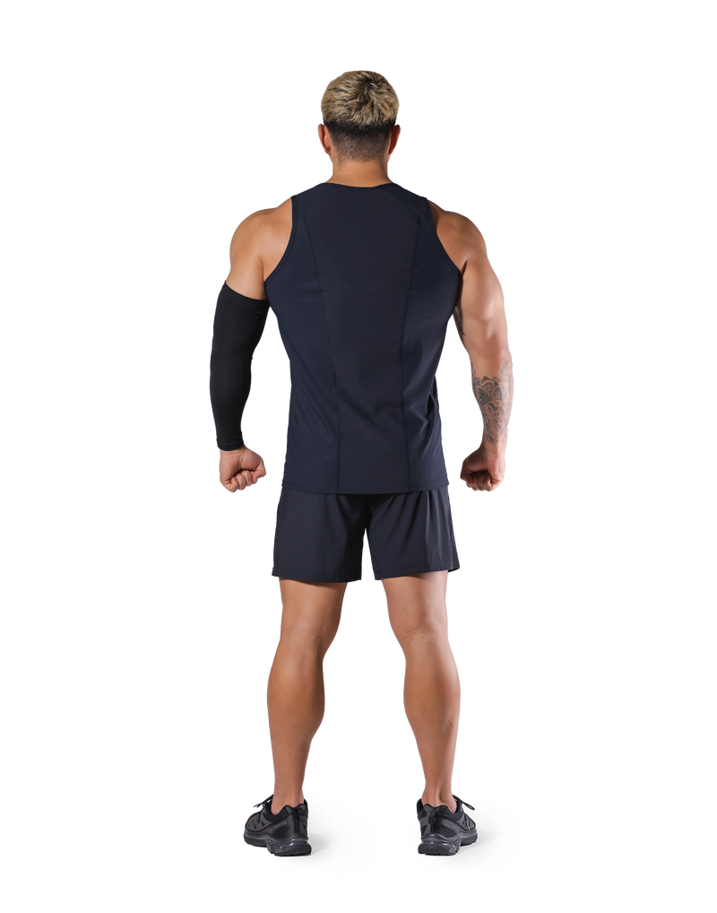 Back Mesh Stretch Standard Tanktop - Navy