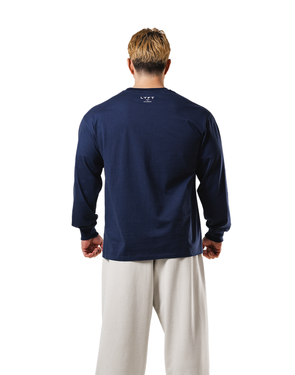 Old Ý Raglan Long Sleeve T-Shirt - Navy