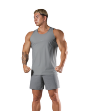 Back Mesh Stretch Standard Tanktop - Grey