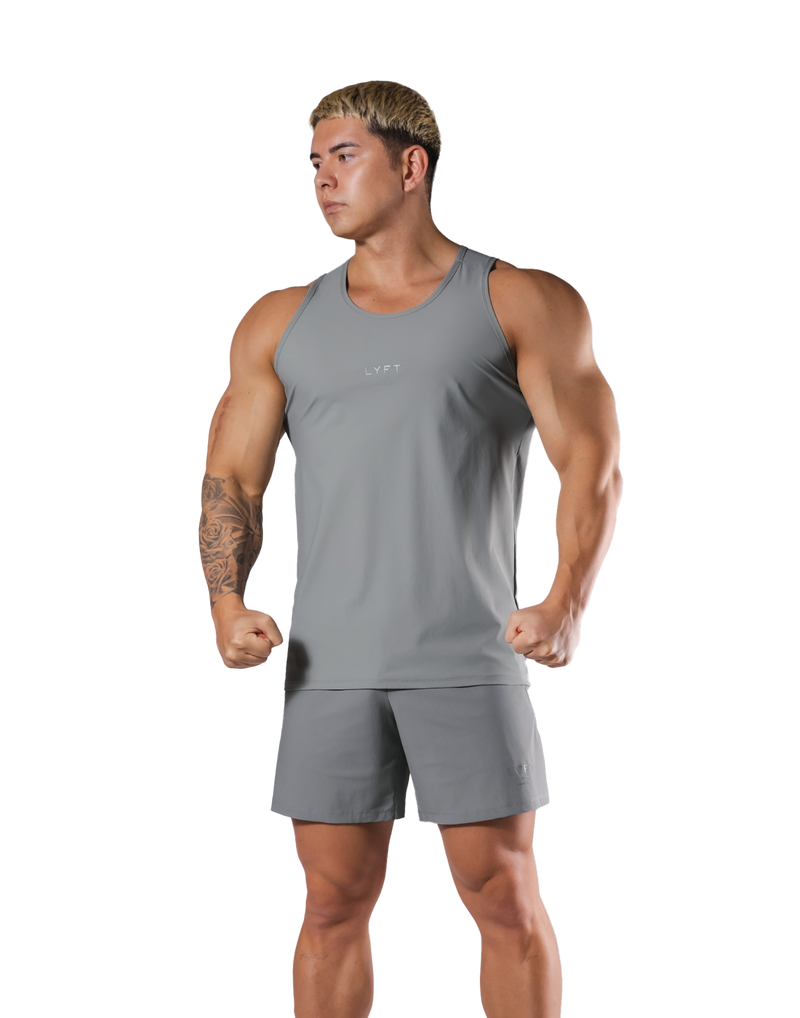 Back Mesh Stretch Standard Tanktop - Grey