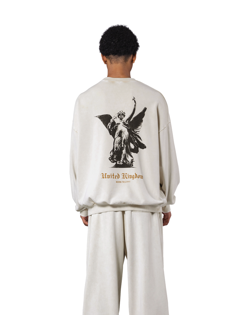 Statue Graphic Vintage Crewneck Sweat - Ivory