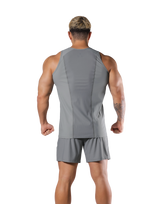 Back Mesh Stretch Standard Tanktop - Grey