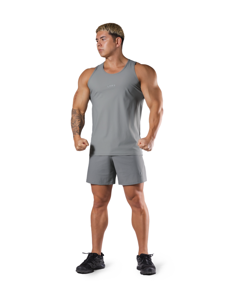 Back Mesh Stretch Standard Tanktop - Grey