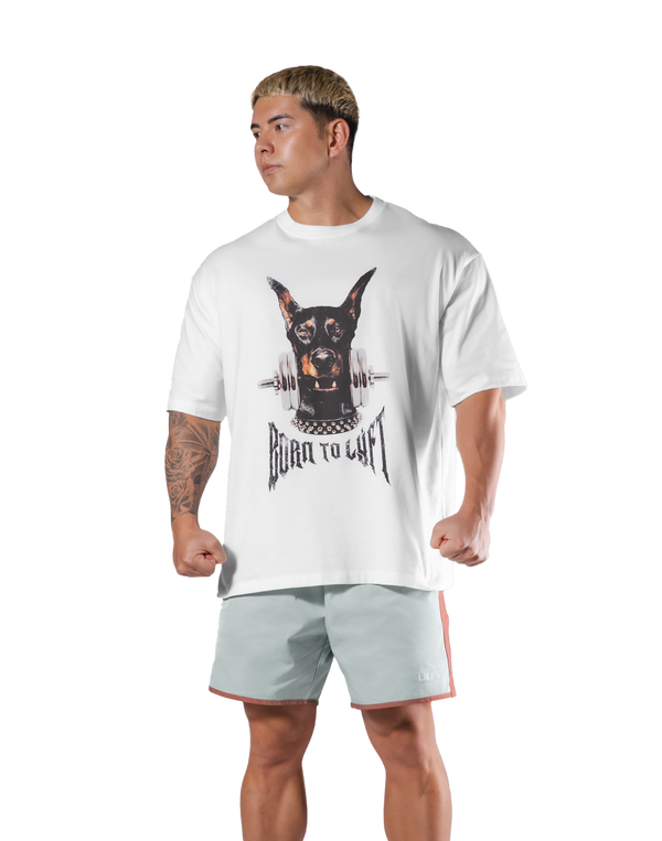 Dog Graphic Vintage Big T-Shirt - White