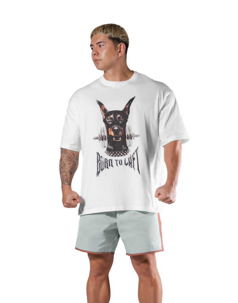 Dog Graphic Vintage Big T-Shirt - White