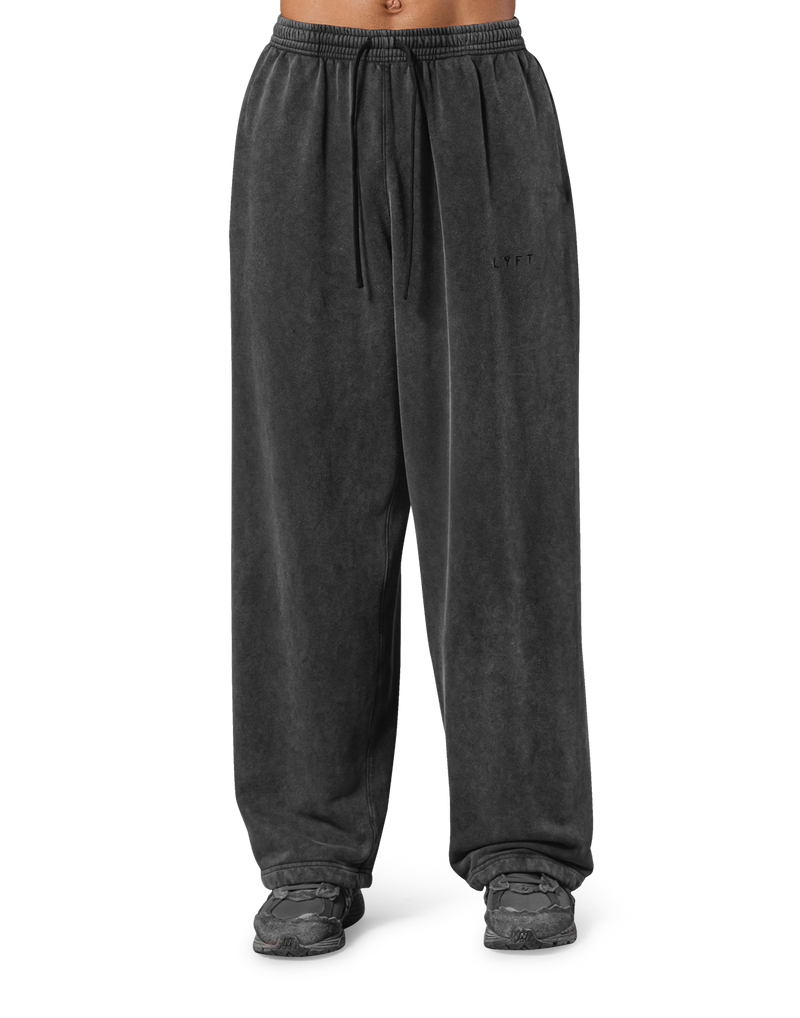 Vintage Sweat Wide Pants - Black