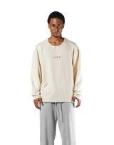 Thermal Knit Loose Long T-Shirt - Cream