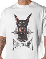 Dog Graphic Vintage Big T-Shirt - White