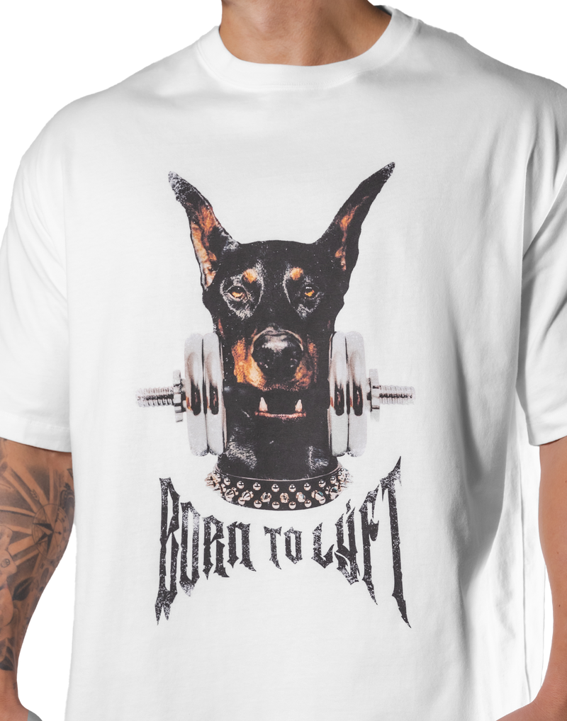 Dog Graphic Vintage Big T-Shirt - White