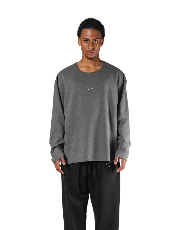 Thermal Knit Loose Long T-Shirt - D.Grey