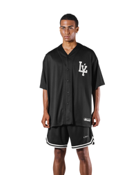 LÝ Logo Baseball Shirt - Black – LÝFT LÝ Logo Baseball Shirt - Black – LÝFT
