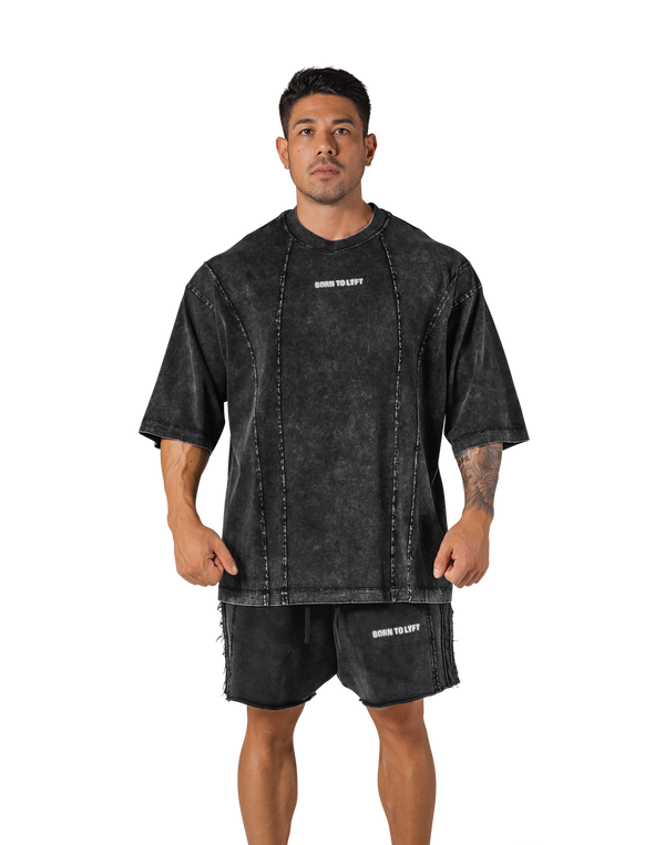 Vintage Original Pattern Extra Big T-Shirt - Black