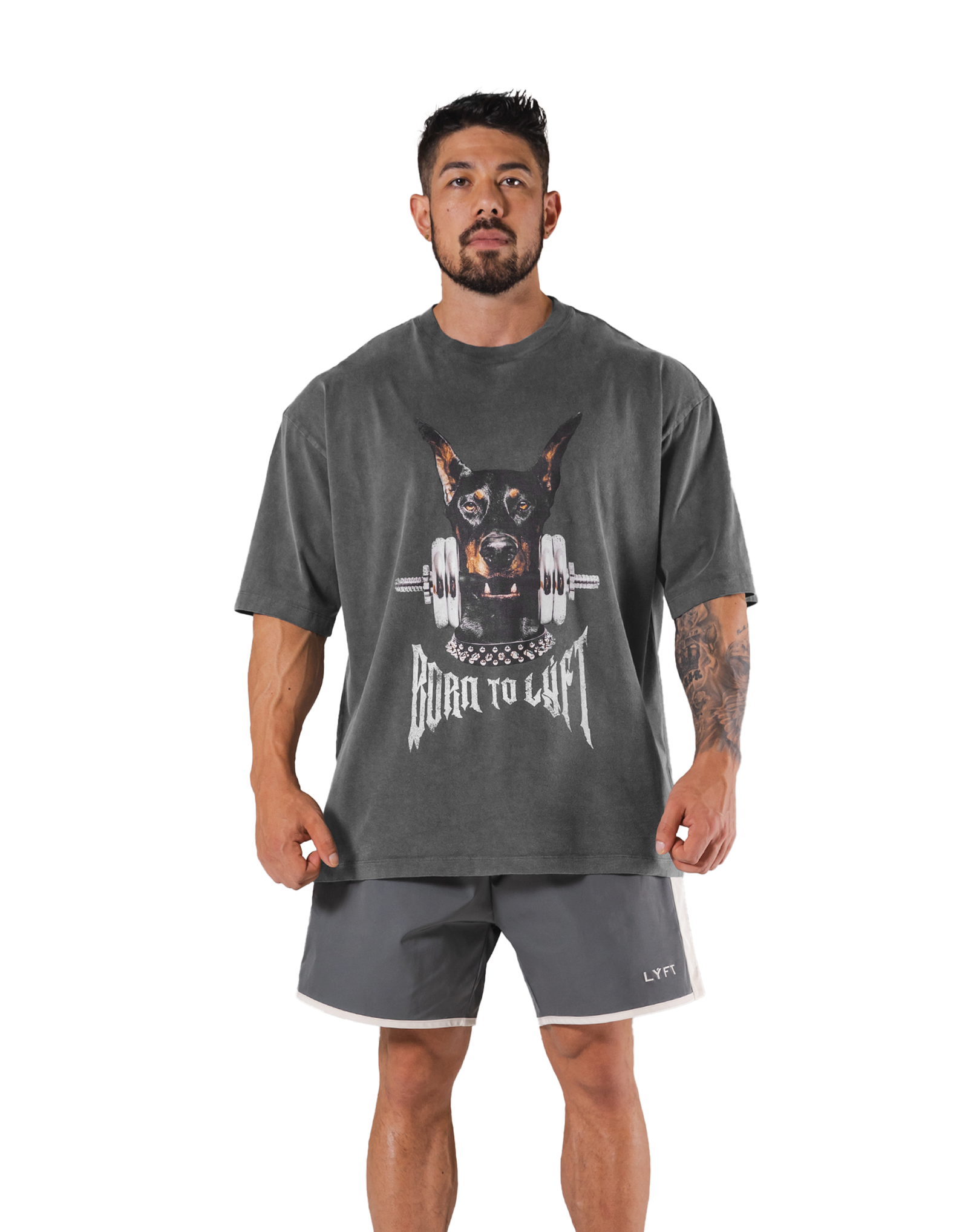 Dog Graphic Vintage Big T-Shirt - D.Grey – LÝFT Dog Graphic Vintage Big T-Shirt - D.Grey – LÝFT