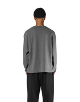 Thermal Knit Loose Long T-Shirt - D.Grey