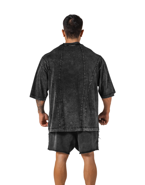 Vintage Original Pattern Extra Big T-Shirt - Black