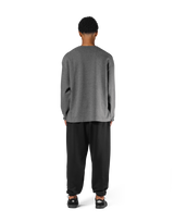 Thermal Knit Loose Long T-Shirt - D.Grey