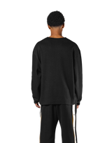 Thermal Knit Loose Long T-Shirt - Black