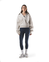 Raglan Sleeve Polo Sweatshirt - Ivory