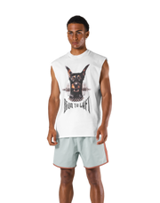 Dog Graphic Vintage No Sleeve - White