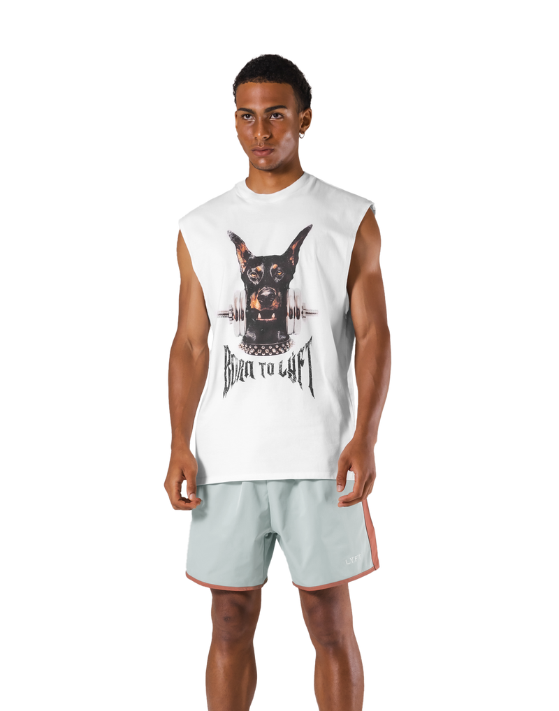 Dog Graphic Vintage No Sleeve - White