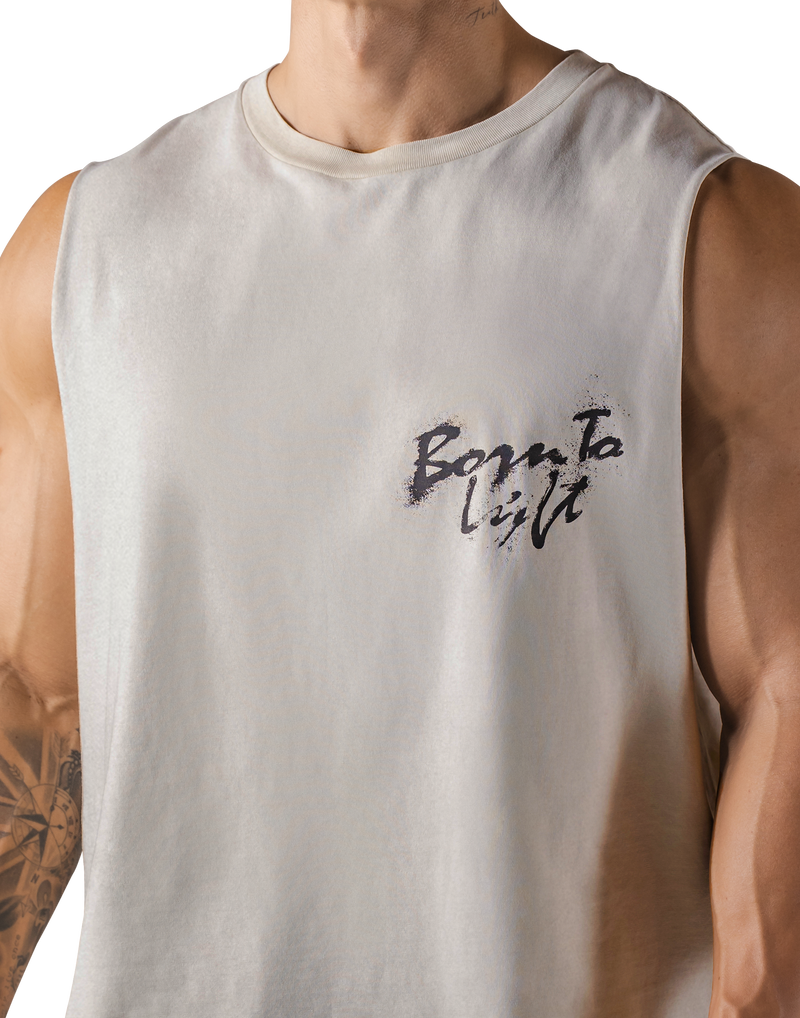 Metal Logo Box Tanktop - Ivory