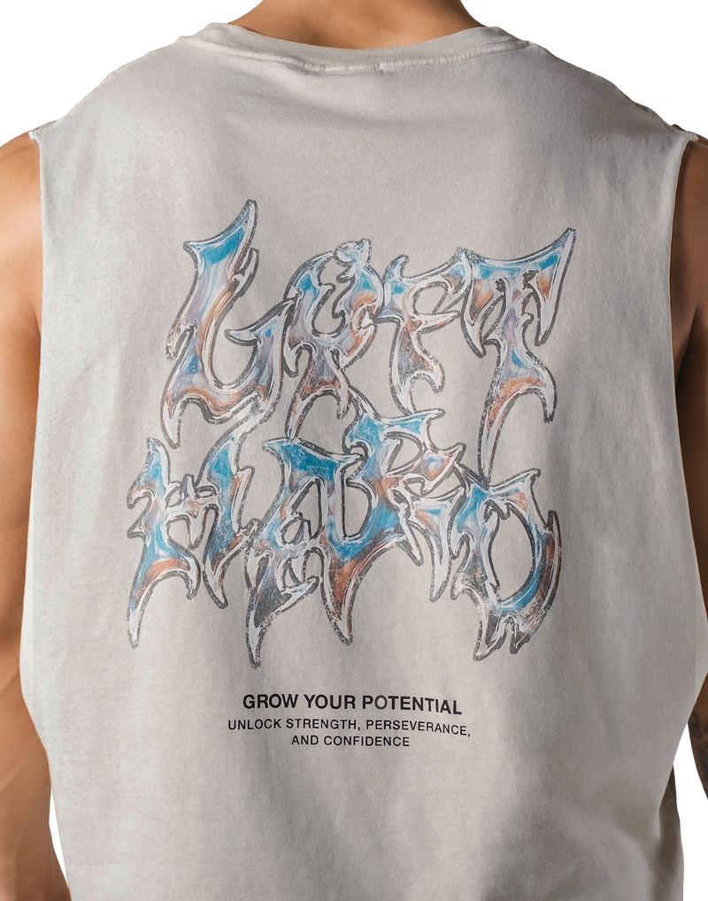 Metal Logo Box Tanktop - Ivory