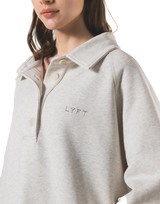 Raglan Sleeve Polo Sweatshirt - Ivory